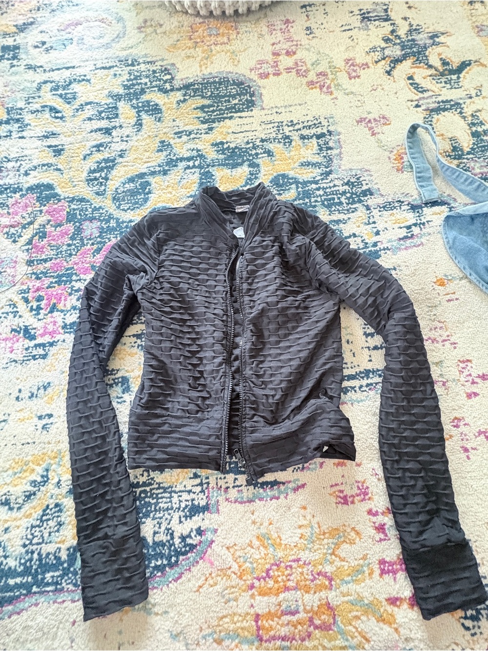 Booty by brabants Textured Zip-Front Jacket - Black